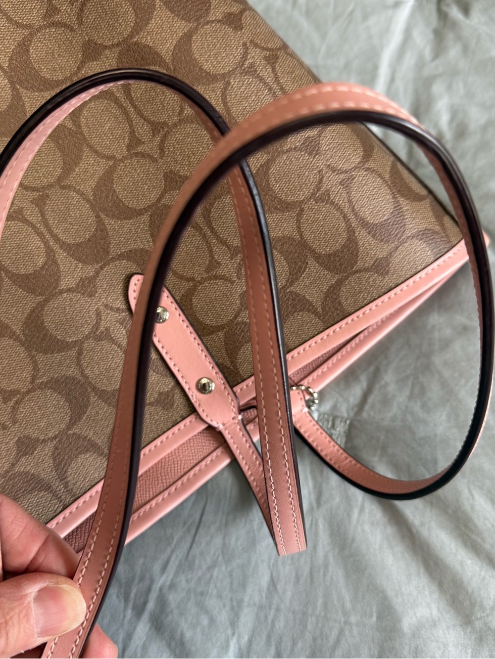 Coach Reversible City Tote and Matching Pink Pouch - Picture 12 of 14